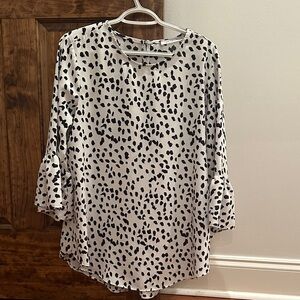 Ces Femme Black and White Patterned Blouse